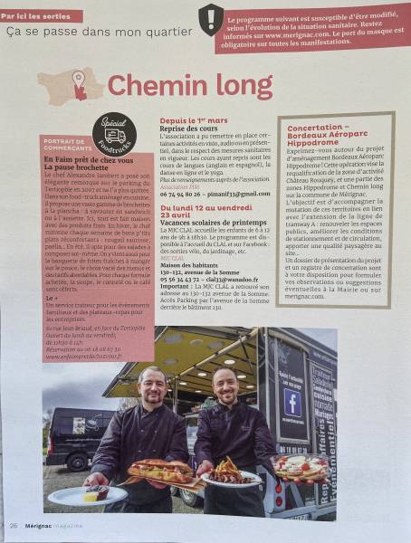 Food Truck à Mérignac le midi, zone chemin long